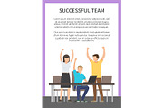 Successful Team Banner Frame Vector