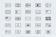 Simplified outline world flags