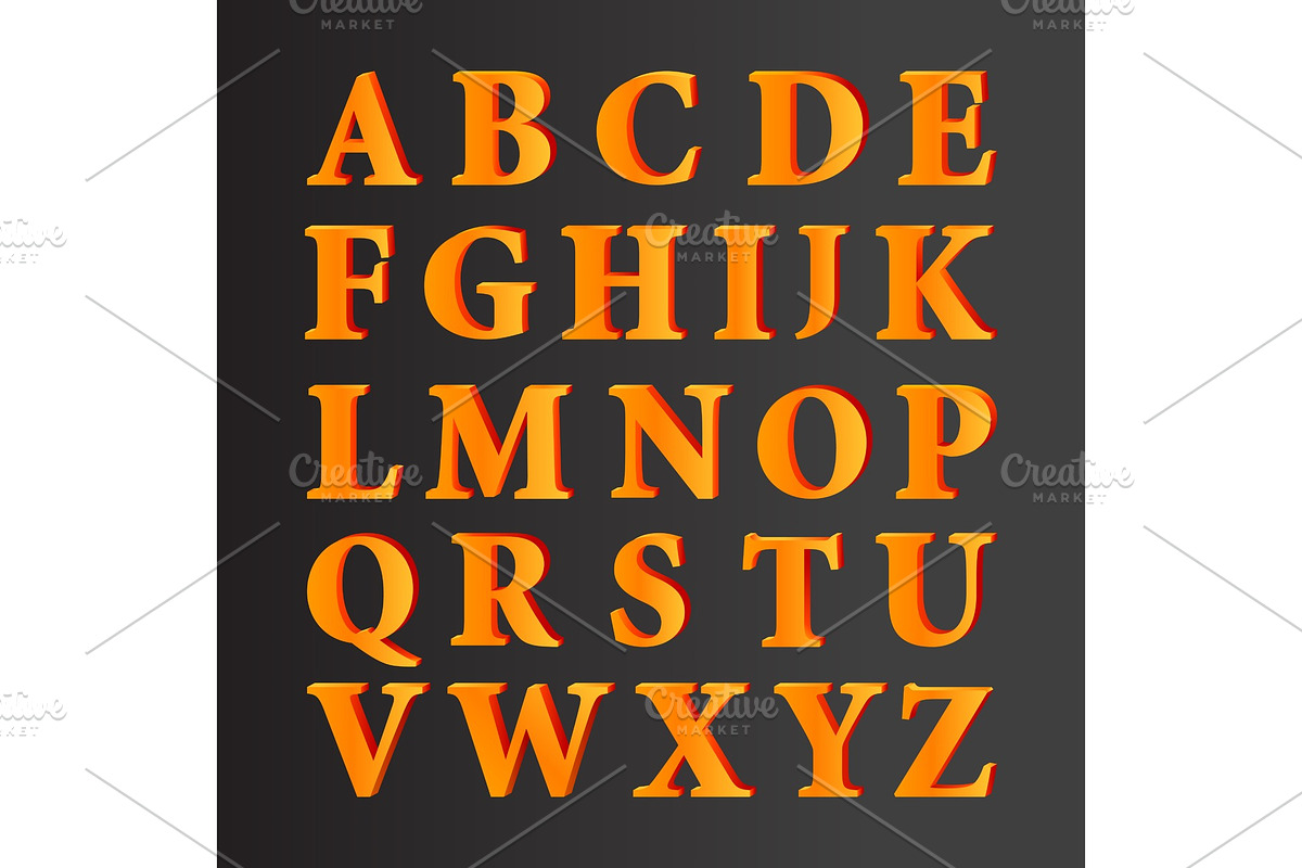 Vector 3D Alphabet Set Letters With in Illustrations - product preview 8