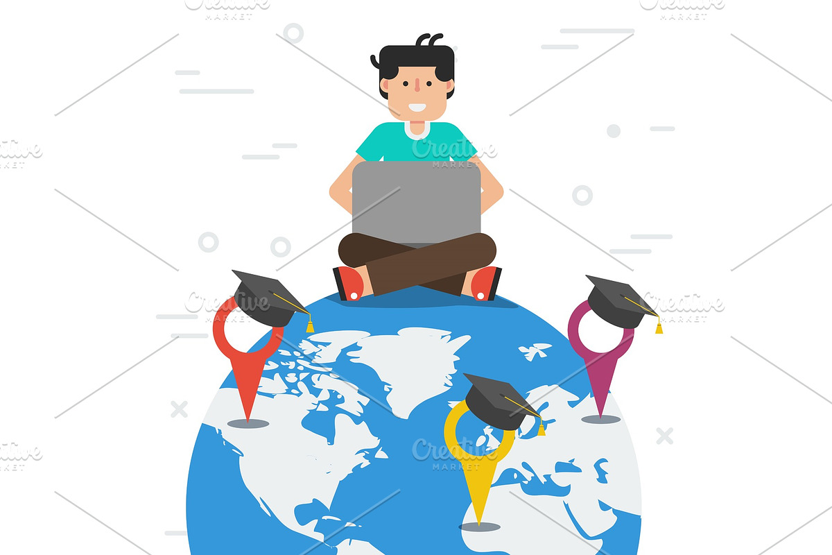 Workdwide education - globe and in Illustrations - product preview 8