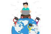 Workdwide education - globe and