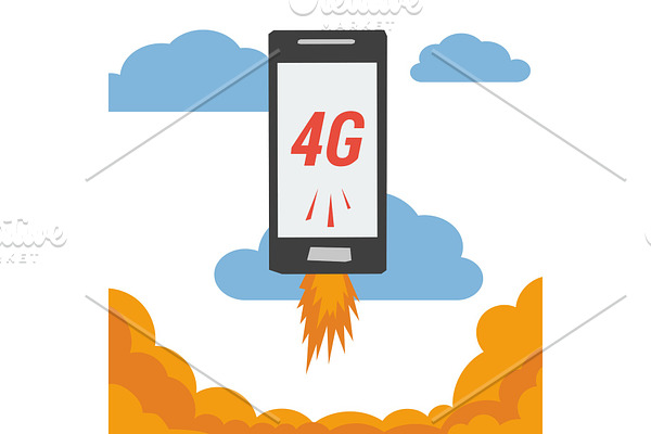 Mobile with 4G internet flying in