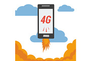 Mobile with 4G internet flying in