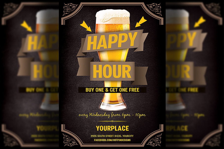 Beer Promotion Happy Hour Flyer