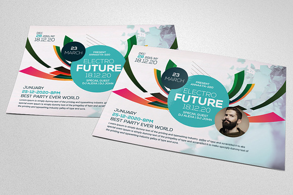 Pop Abstract Flyer Template in Flyer Templates - product preview 1