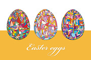 Easter eggs vector set
