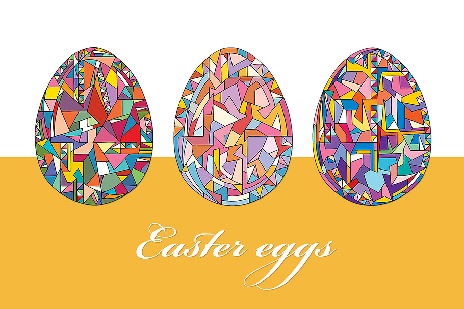 Easter eggs vector set in Objects - product preview 8