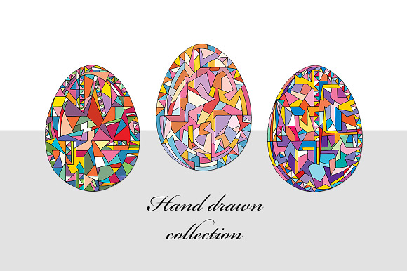 Easter eggs vector set in Objects - product preview 3