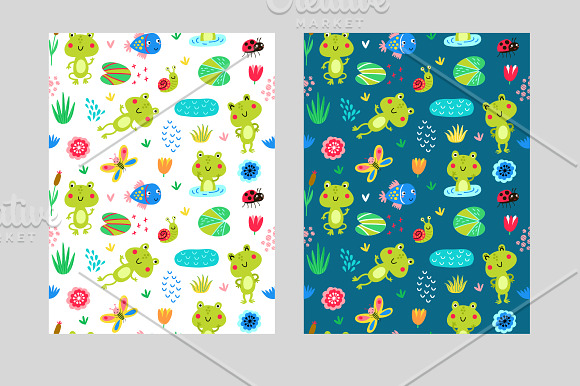 Frogs and friends + 2 patterns in Illustrations - product preview 2
