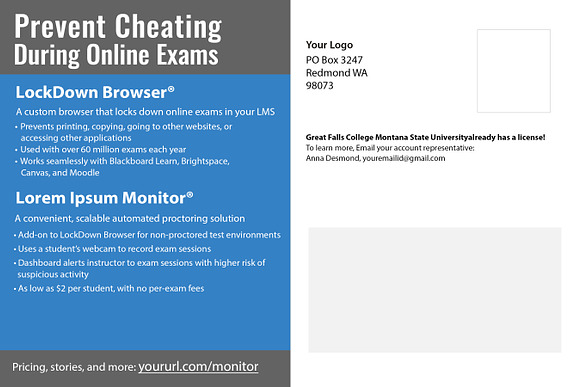 Prevent Cheating Postcard Design in Business Card Templates - product preview 2