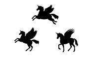 Pegasus Unicorn silhouette mythology