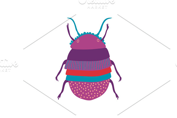 Cute Colorful Scarab Insect, Top