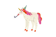 Lovely Unicorn Wearing Party Hat