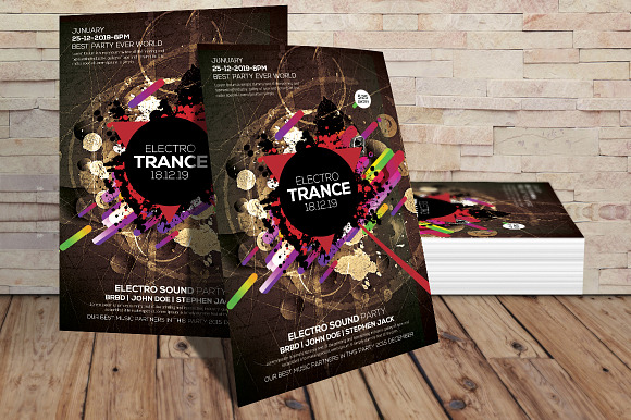 Electro Trance Music Flyer in Flyer Templates - product preview 1