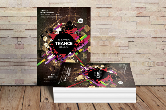 Electro Trance Music Flyer in Flyer Templates - product preview 2