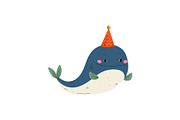 Cute Whale Wearing Party Hat