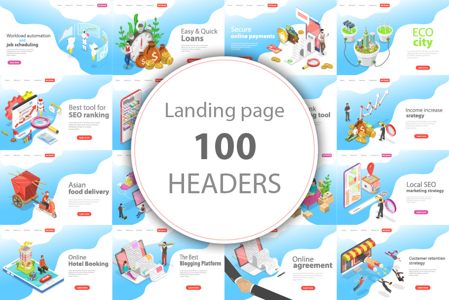 100 Website Hero Illustrations