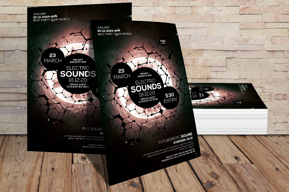 Electro Sound Party Music Poster in Flyer Templates - product preview 1
