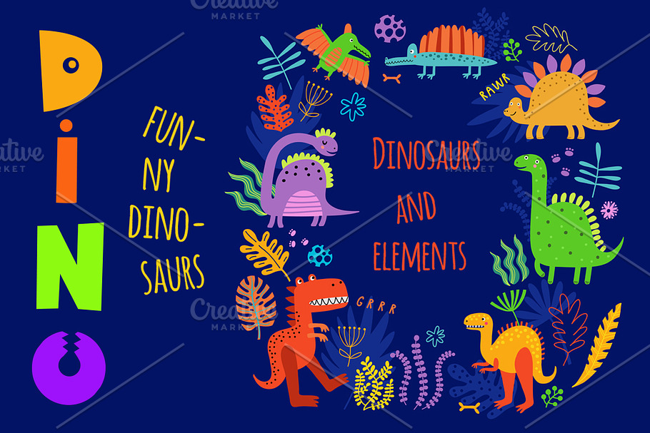 Funny dinosaurs in Illustrations - product preview 8