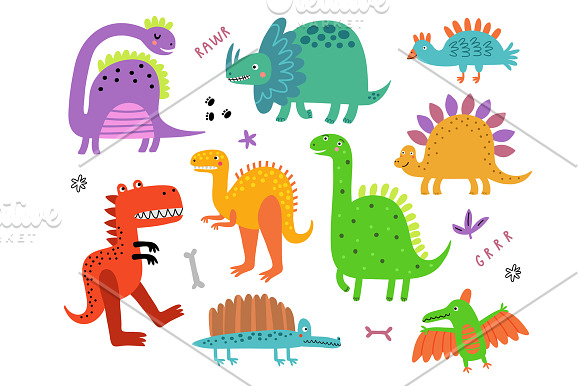 Funny dinosaurs in Illustrations - product preview 1