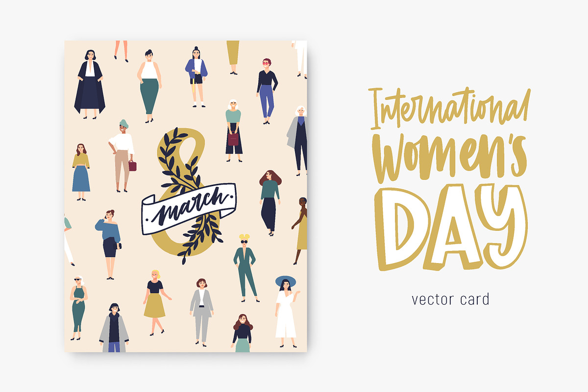 Women's day vector card in Illustrations - product preview 8
