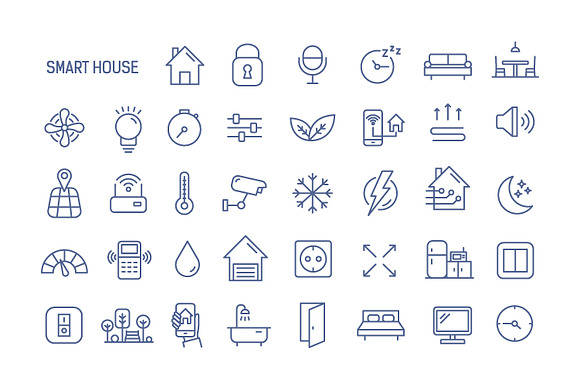 Smart house icons in Icons - product preview 1