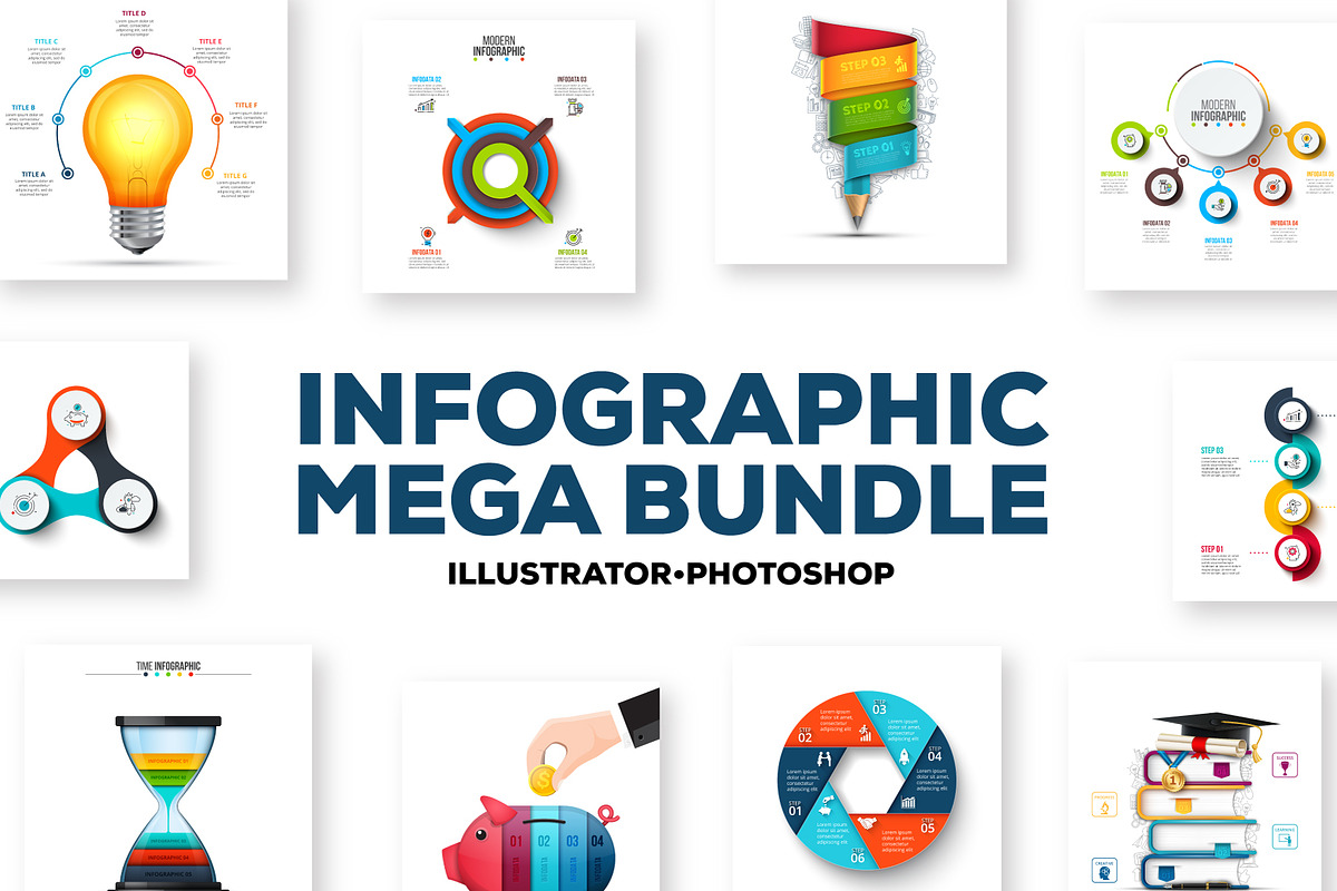 Infographic Mega Bundle in Illustrations - product preview 8