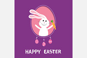 Happy Easter. Bunny rabbit hare.