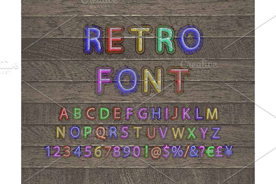 Vector 3d oblique retro font  in Graphics - product preview 8