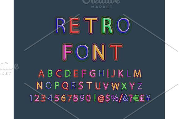 Vector 3d oblique retro font  in Graphics - product preview 1