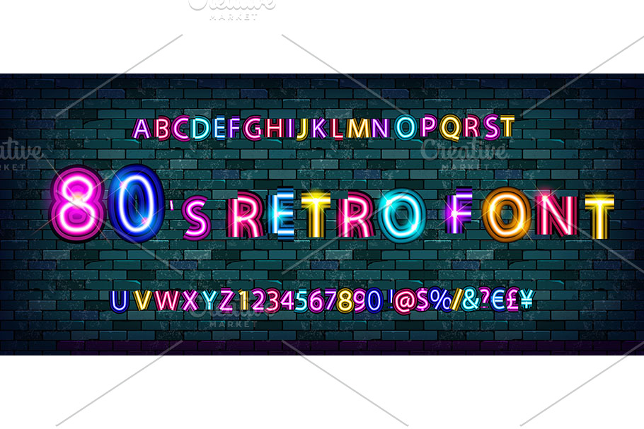 80's Retro Alphabet Font