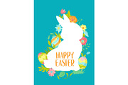 Happy Easter greeting card.