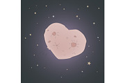 Space love. Heart Valentines planet