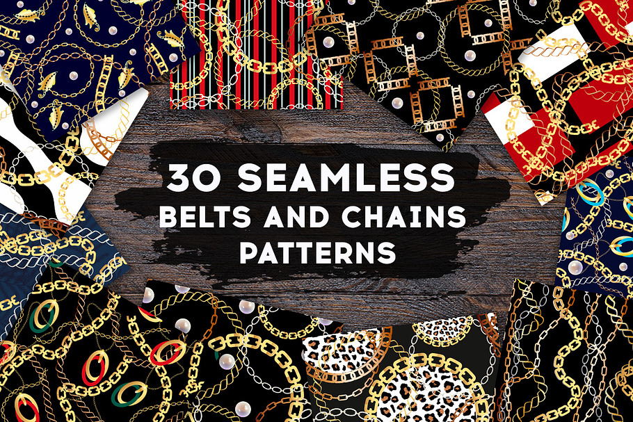 30 SEAMLESS BELTS & CHAINS PATTERNS in Patterns - product preview 8