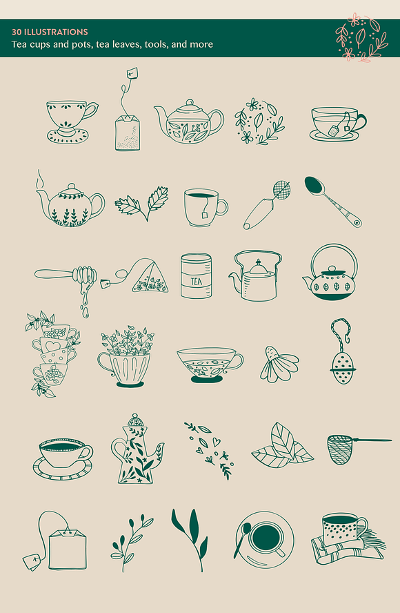 Tea House: Tea Related Illustrations in Illustrations - product preview 4