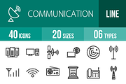 40 Communication Line Icons