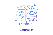 Choosing travel destination icon