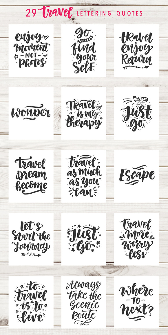 Travel Hand Drawn Quotes & Patterns in Graphics - product preview 1