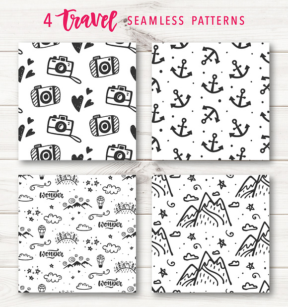 Travel Hand Drawn Quotes & Patterns in Graphics - product preview 3