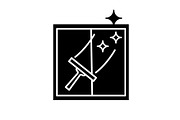 Window cleaning glyph icon