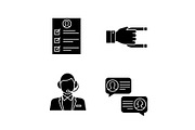 Customer retention glyph icons set