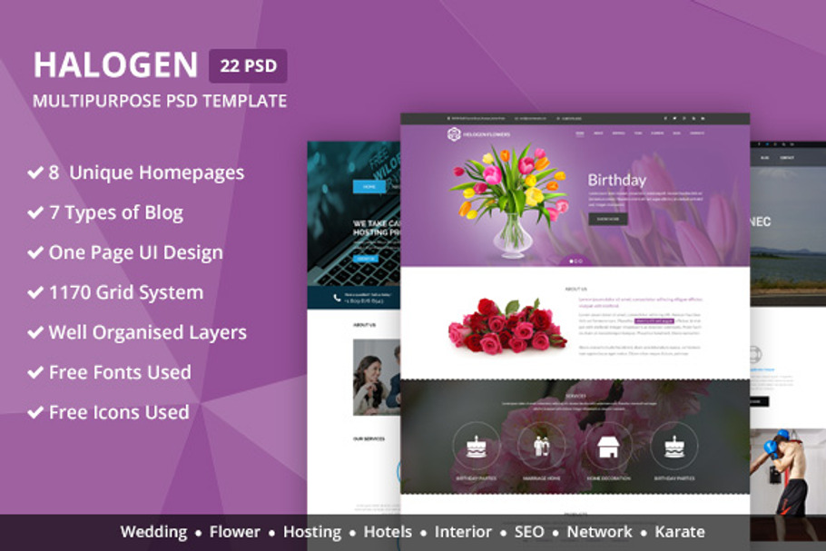 One Page PSD Templates Bundle in Landing Page Templates - product preview 8