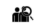 Audience research glyph icon
