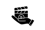 Movie release glyph icon
