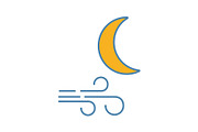 Clear windy night color icon