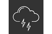 Thunderstorm chalk icon
