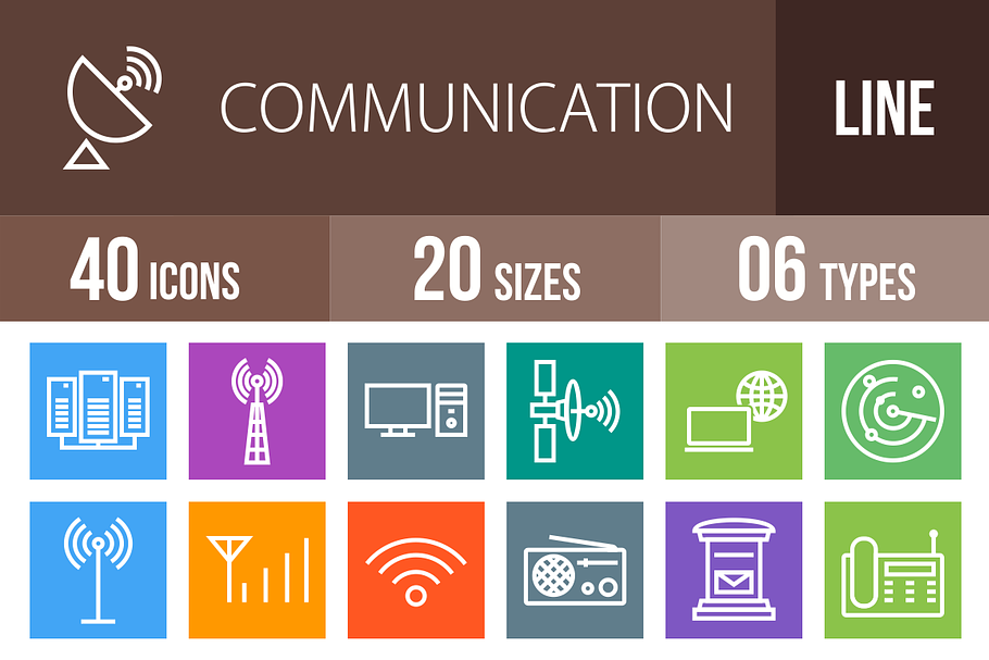 40 Communication Multicolor Icons
