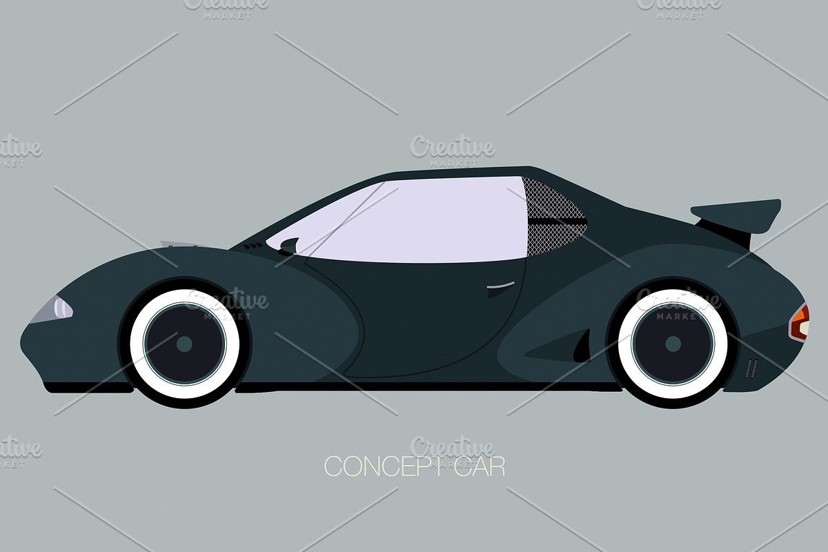 concept car fully editable in Illustrations - product preview 8