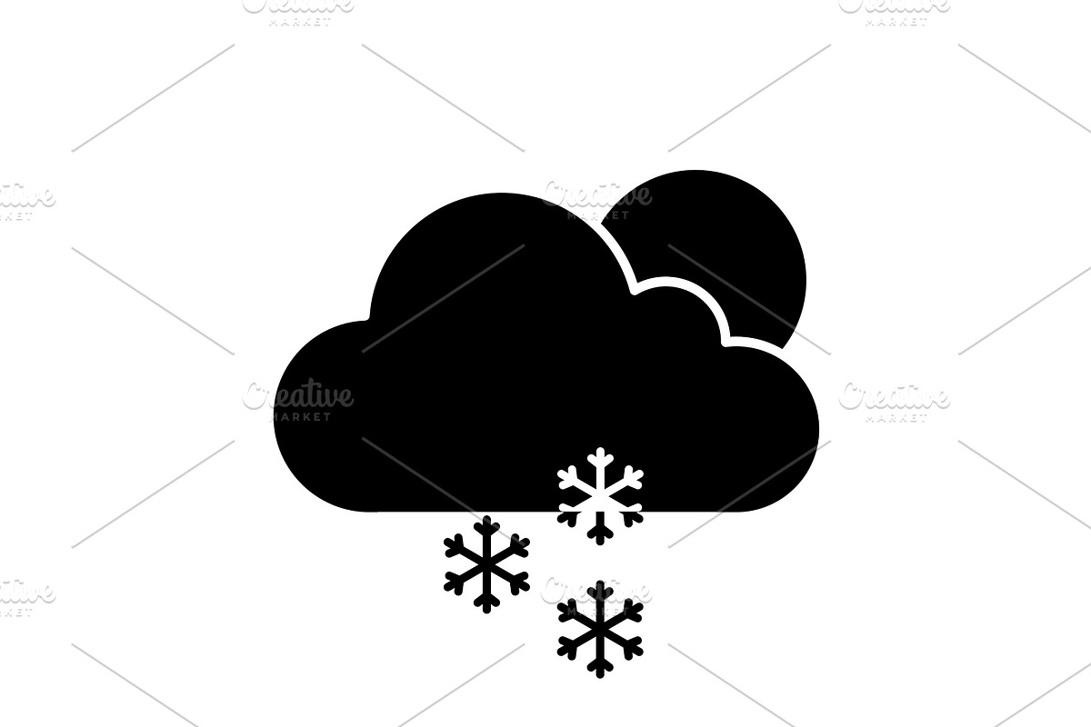 Scattered snow glyph icon in Illustrations - product preview 8