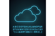 Cloudy weather neon light icon